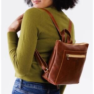 Portland Leather Goods Brown Tote Backpack Full Grain Leather